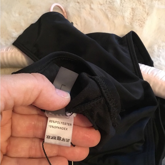 Tempt Me black with floral bottom bathing suit size L NWT - Picture 7 of 8